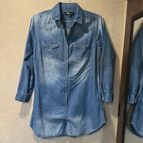 Apriljeans Denim Button-Up Shirt Dress size L - Picture 1 of 7